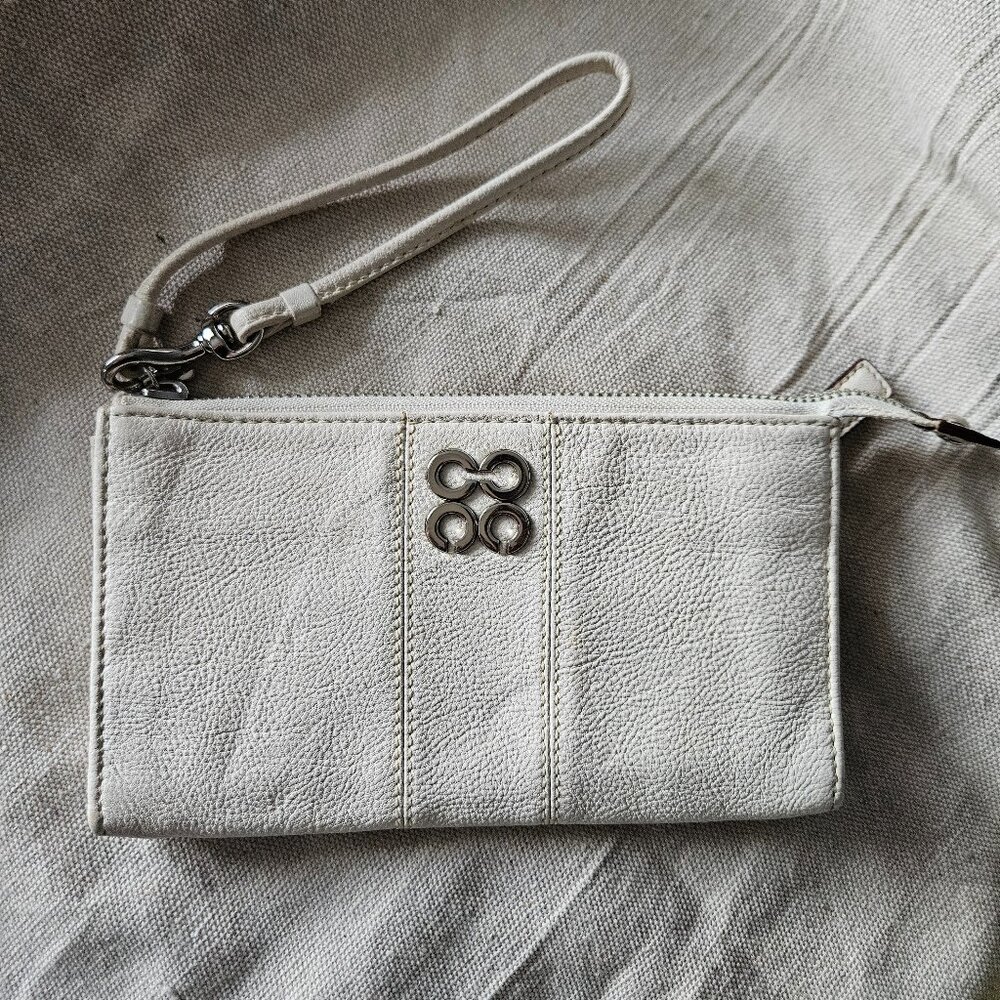 Coach White Leather Wristlet